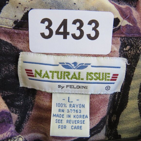 Natural Issue* Men's Short Sleeve Button Down Curved Hem Pocket BOHO Shirt~Large - Picture 3 of 10